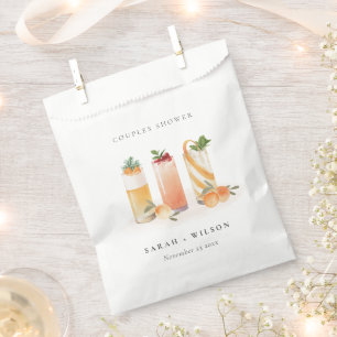 Elegant Cute Fruit Cocktail Orange Couples Shower Favour Bag