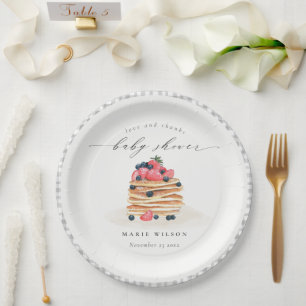 Elegant Cute Fruit Pancake Watercolor Baby Shower Paper Plate