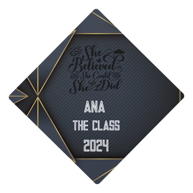  Elegant Cute Graduation Cap Topper (Front)