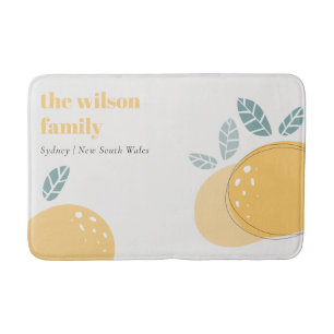Elegant Cute Lemon Abstract Bold Fruity Citrus Bath Mat