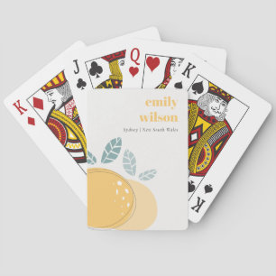 Elegant Cute Lemon Abstract Bold Fruity Citrus Playing Cards