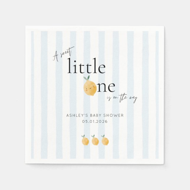 Elegant Cute Lemon Citrus Baby Shower Napkin (Front)