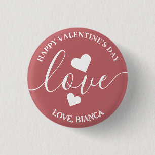 Elegant Cute Love Valentine's day Couple 1 Inch Round Button
