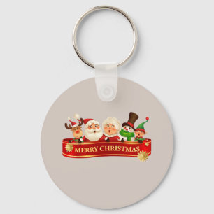 Elegant Cute Merry Christmas, Happy New Year Keychain