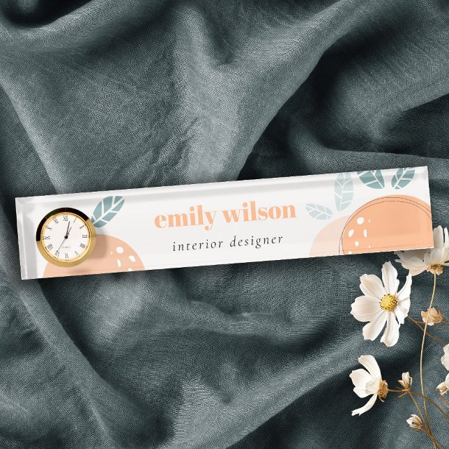 Elegant Cute Orange Abstract Bold Fruity Citrus Nameplate (Creator Uploaded)