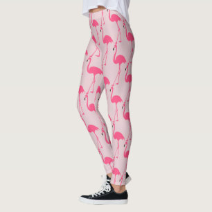 Elegant cute pink flamingo pattern leggings