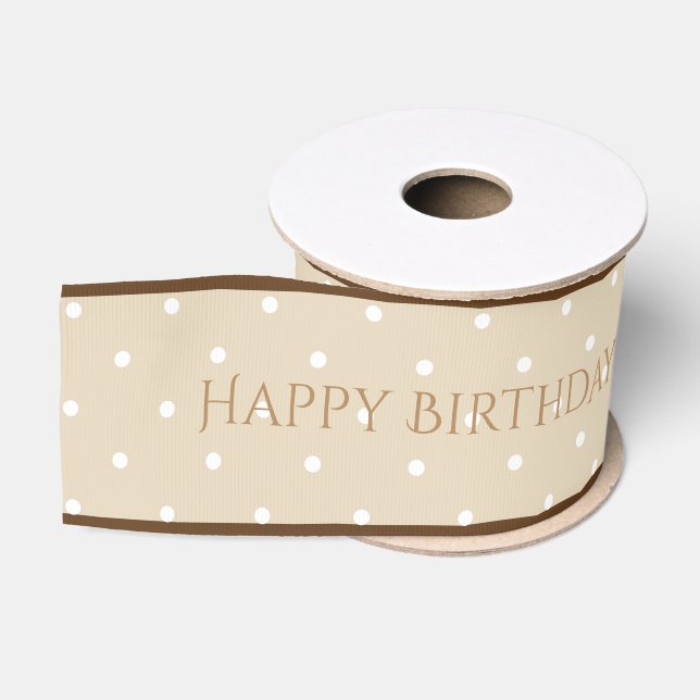 Elegant Cute Polka Dots Pattern Birthday Party Grosgrain Ribbon (Spool)
