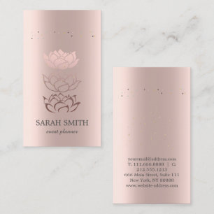 Elegant Cute Rose Gold Diamonds Lotus Business Card