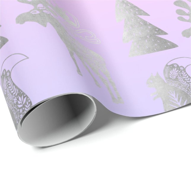 Elegant cute silver Christmas pattern Wrapping Paper (Roll Corner)