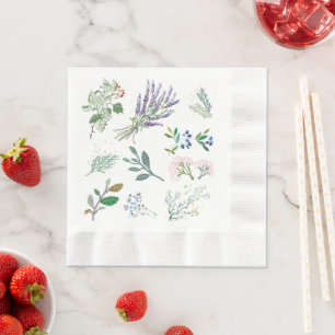 Elegant cute simple foliage greenery Herbs Napkin