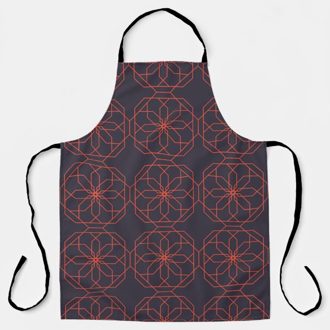 Elegant, cute, simple geometric flower abstraction apron (Front)