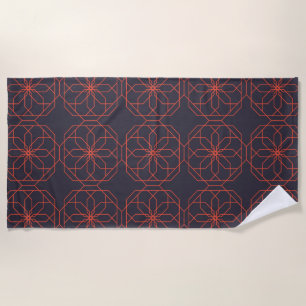 Elegant, cute, simple geometric flower abstraction beach towel