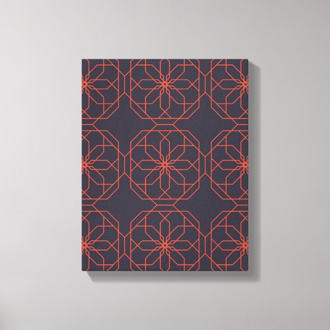 Elegant, cute, simple geometric flower abstraction canvas print (Front)