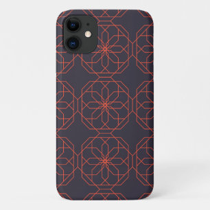 Elegant, cute, simple geometric flower abstraction iPhone 11 case