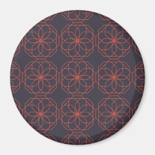 Elegant, cute, simple geometric flower abstraction magnet
