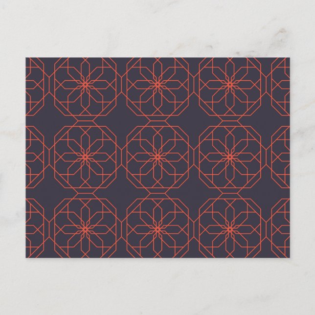 Elegant, cute, simple geometric flower abstraction postcard (Front)