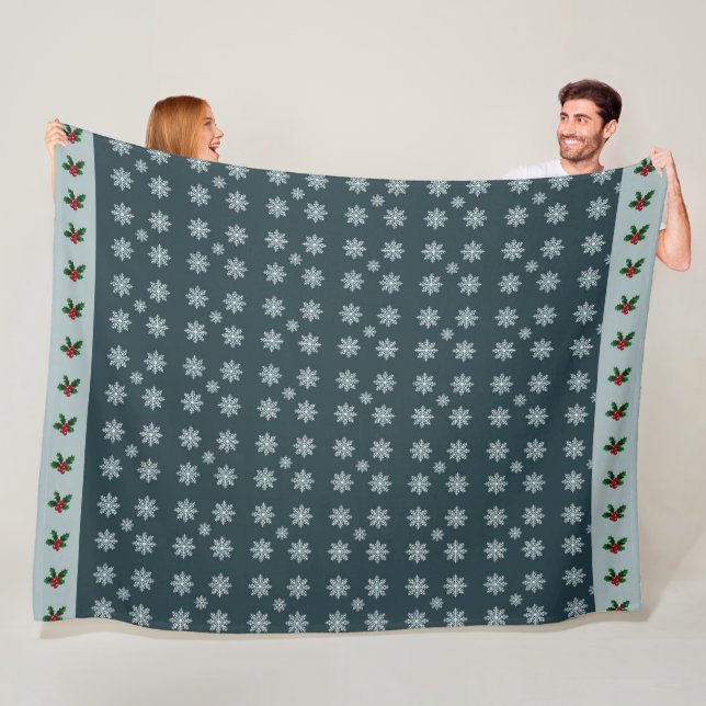 Elegant Cute Simple Modern Christmas Fleece Blanket (In Situ)