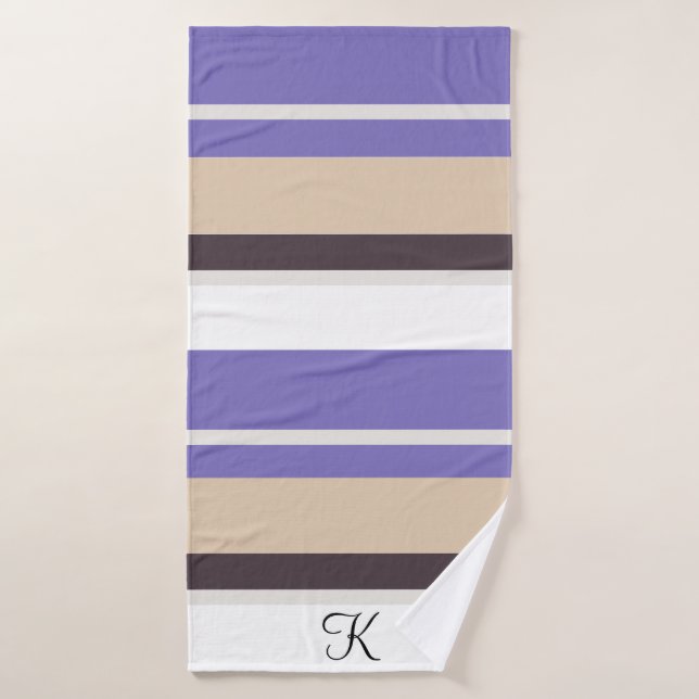 Elegant Cute Striped Customizable Contemporary  Bath Towel Set (Bath Towel)