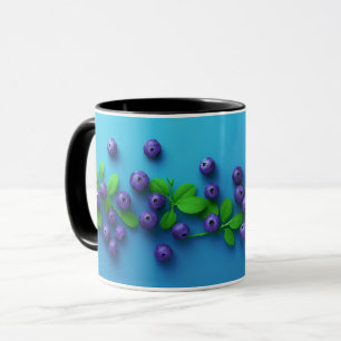 Elegant Cute Sweet Blueberry Fruit Pattern Mug