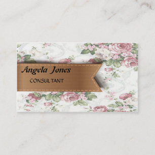 Elegant Cute Vintage Floral Pattern Business Card