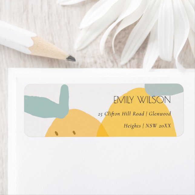 Elegant Cute Yellow Lemon Fruity Citrus Address (Insitu)