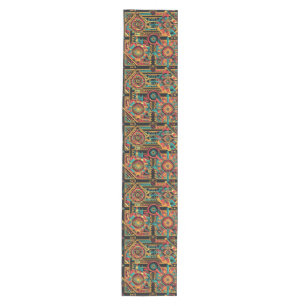 Elegant Cyan "Aztec Dream" Table Runner 16" x 90"
