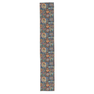 Elegant Cyan "Pre-Columbian Tapestry" Table Runner