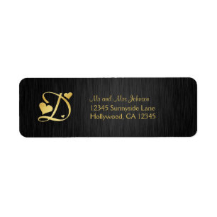 Elegant "D" Monogram Return Address Label