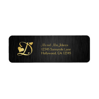 Elegant "D" Monogram Return Address Label