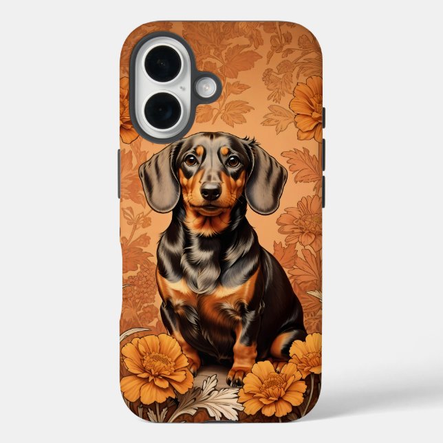 Elegant Dachshund And Marigolds   Case-Mate iPhone Case (Back)