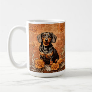 Elegant Dachshund And Marigolds Coffee Mug