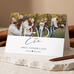 Elegant Dad Era Family Photos First Fathers Day Card