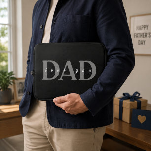Elegant DAD Love You Black Laptop Case
