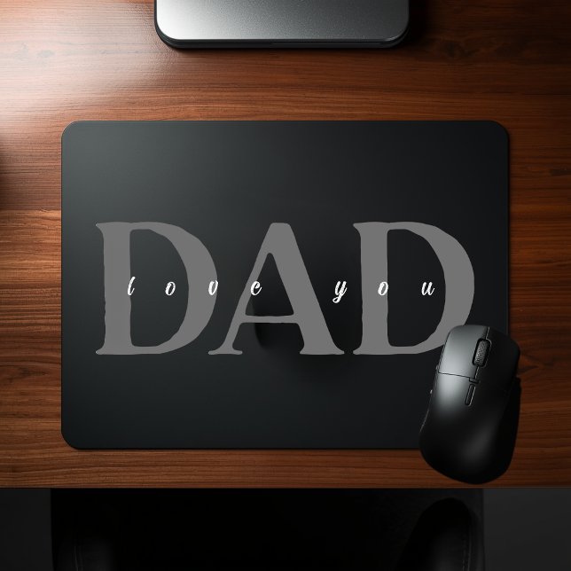 Elegant DAD Love You Black Mousepad (Creator Uploaded)