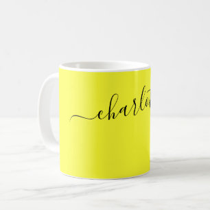 Elegant Daffodil Colour Modern Name Personalized Coffee Mug