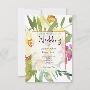 Elegant daffodils wedding invitation