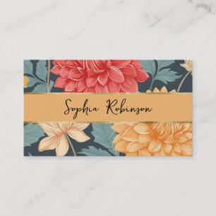 Elegant Dahlia Flowers Business Card