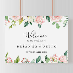 Elégant Dainty Automne Floral Mariage Affiche de b