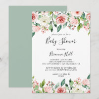 Elegant Dainty Autumn Floral Baby Shower
