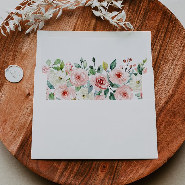 Elegant Dainty Autumn Floral Self-Addressed RSVP Envelope (Creator Uploaded)