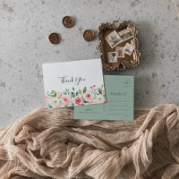 Elegant Dainty Autumn Floral Thank You