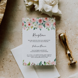 Elegant Dainty Autumn Floral Wedding Reception Enclosure Card