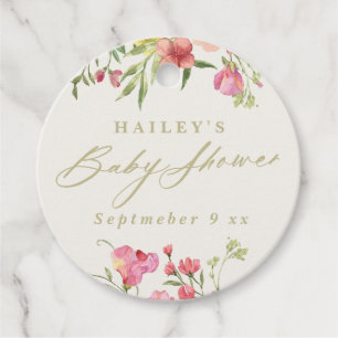 elegant dainty floral spring wedding baby Shower Favour Tags