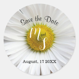Elegant Daisy Classic Round Sticker