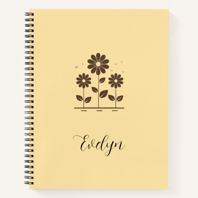 Elegant Daisy Design - Minimalist Floral Notebook (Front)