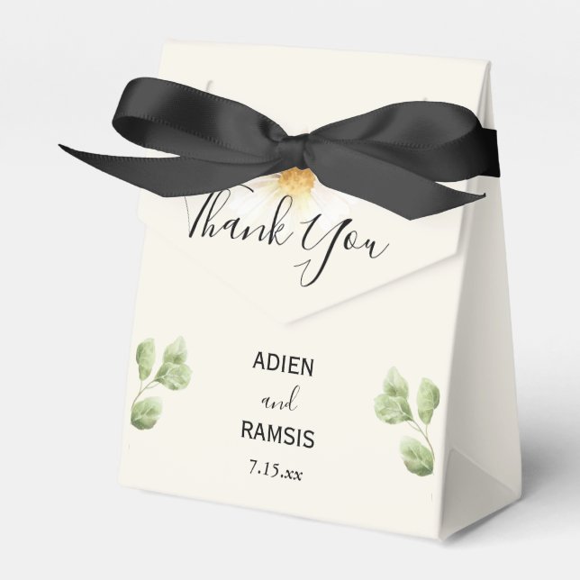 Elegant Daisy Favour Box (Front Side)