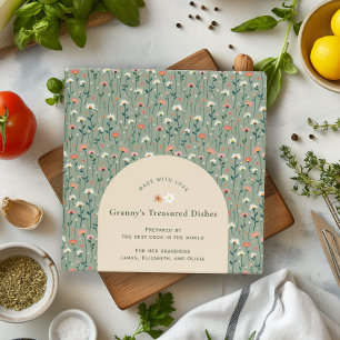 Elegant Daisy Floral Grandma's Recipe Binder