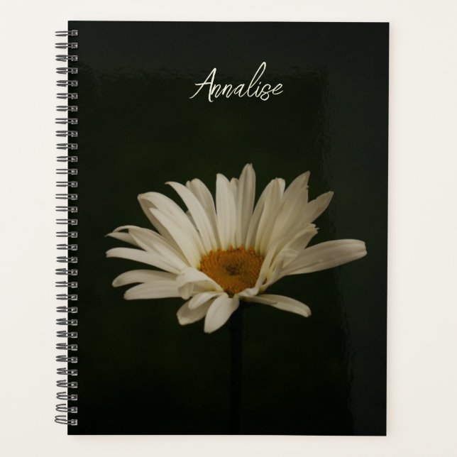 Elegant Daisy Floral Photo Personalized  Planner (Front)
