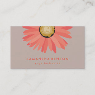 Elegant Daisy Flower Logo Yoga Business Card