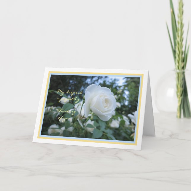 Elegant Daisy Flower Thinking of You Sympathy Card (Front)